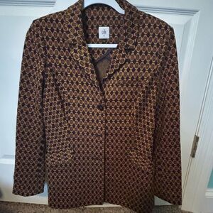 Cabi Women’s Black/Gold Patterned Blazer
